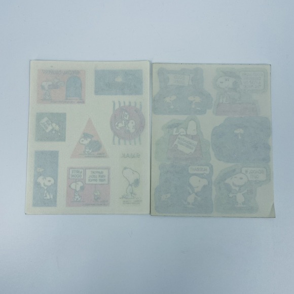 Two Sheets Vintage 80s Snoopy Sticker Sheets Woodstock Snoopy Schulz - Picture 6 of 6